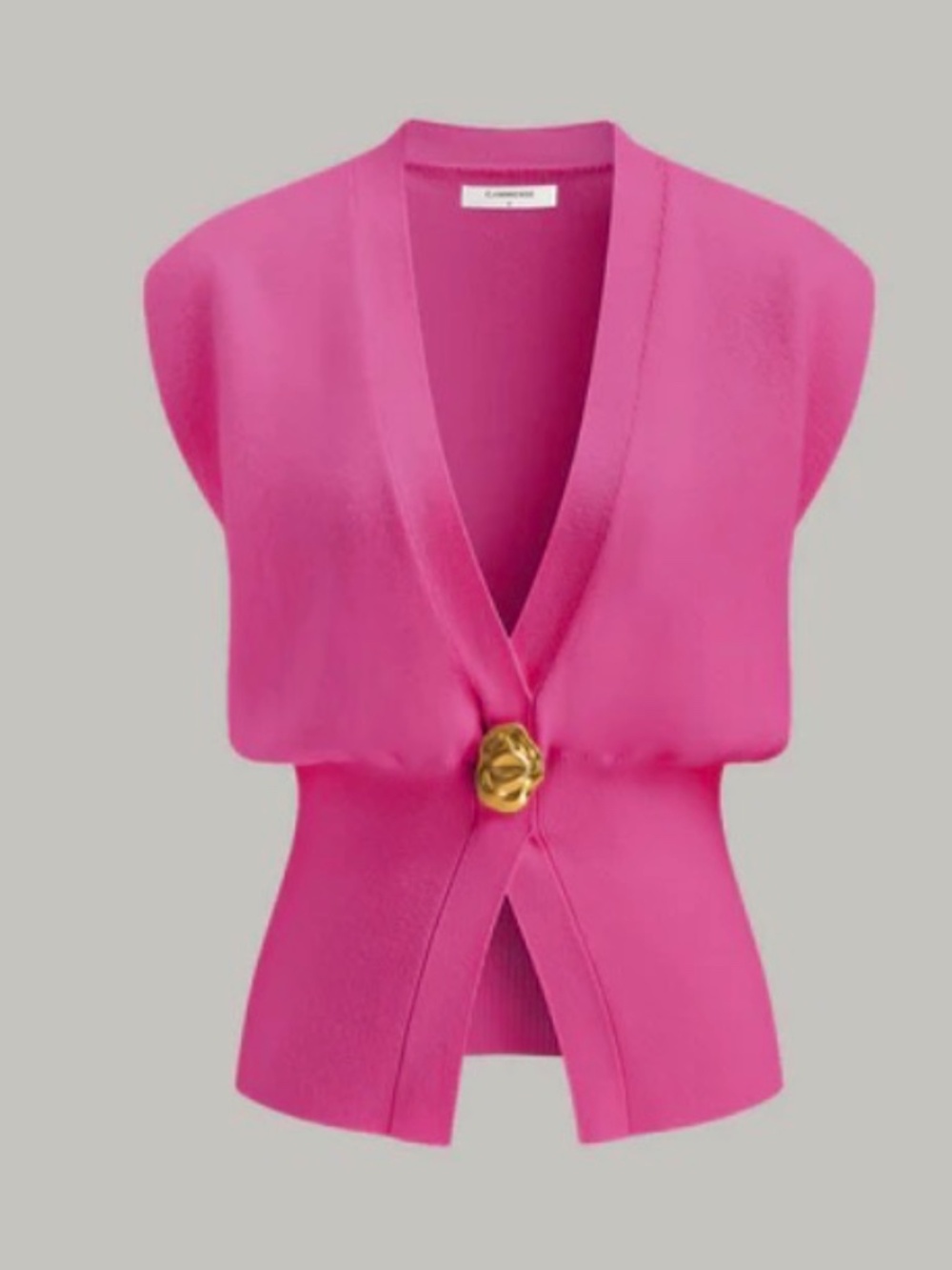 Commense V-Neck Buttoned Detail Sweater Vest Fushia size Medium NWT